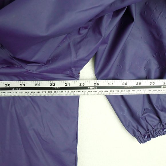 Vintage Mens Rain Coat Large Purple Nylon Waterproof Northern Reflections 80s - Picture 8 of 14